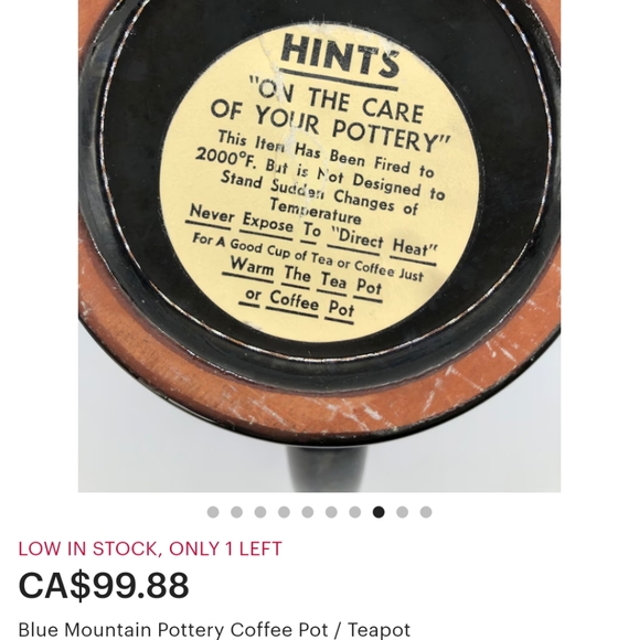 Blue Mountain Coffee/Tea Pot chipped lid - Picture 11 of 11